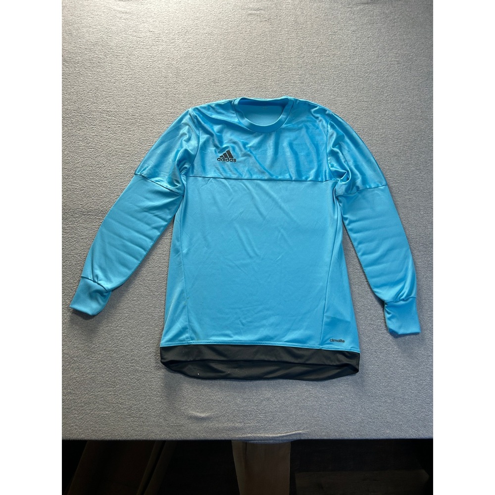 Adidas Long Sleeve Shirt Mens Small ClimaLite Blue Training Soccer Performance